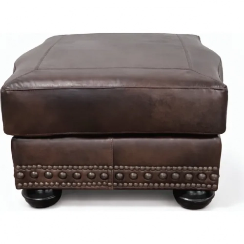 8755 Ottoman in Chesterfield Cowboy Brown Top Grain Leather